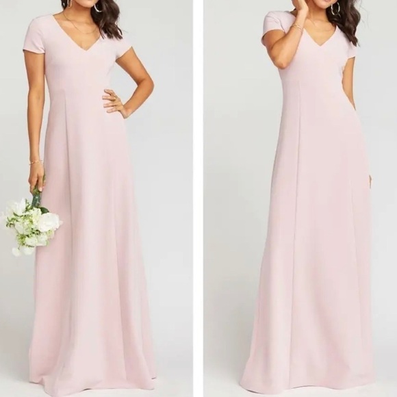 Show Me Your MuMu Geneva Gown Long Maxi Dress size Medium blush Pink bridesmaid - Picture 5 of 12
